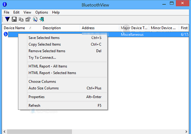 Vizualizare Bluetooth