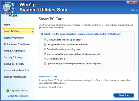 Pacote de utilitários do sistema WinZip