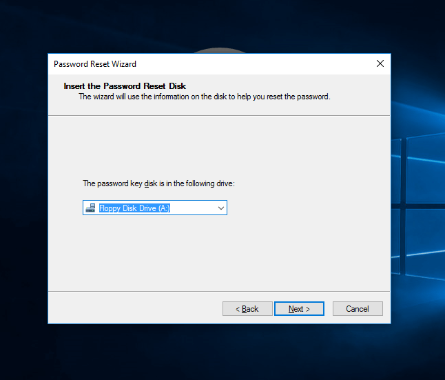 Discul de resetare a parolei Windows