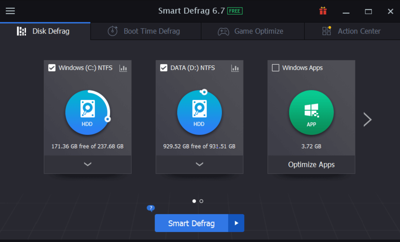 IObit 스마트 조각 모음