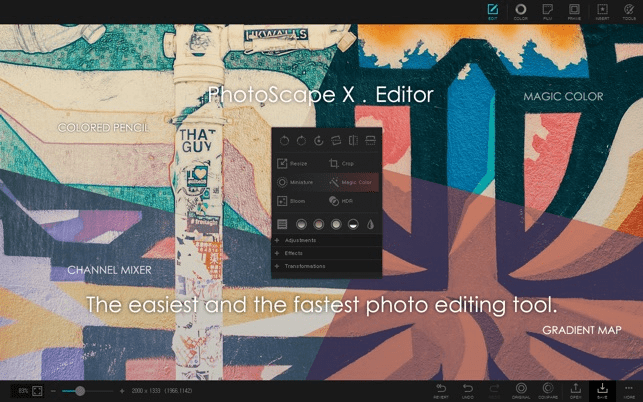 Photoscape X — лучший редактор изображений для Mac