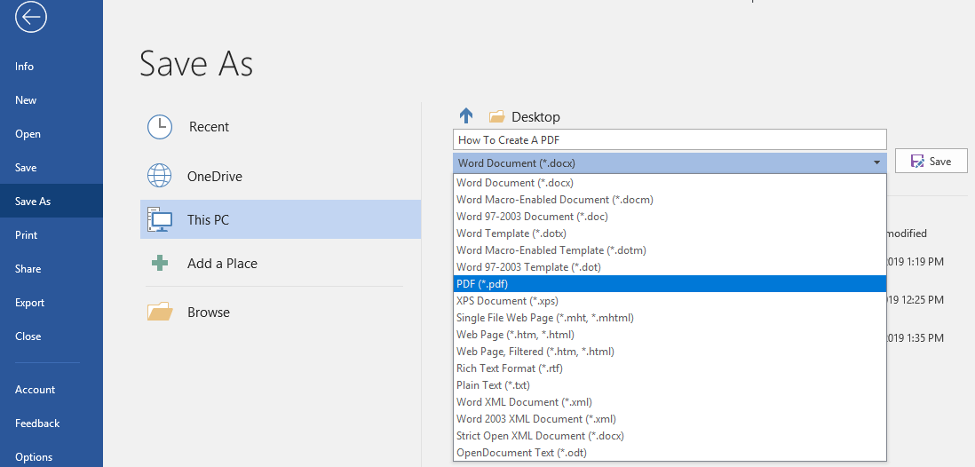Konversi Word ke Pdf
