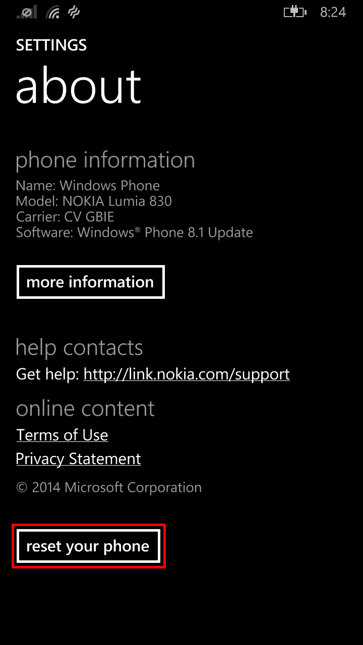 重置您的 Windows 電話