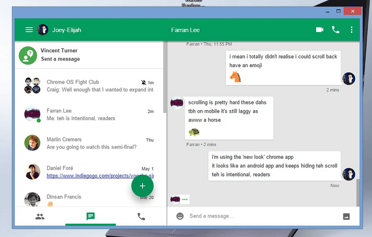 Googleハングアウト-Windows10用のメッセージングアプリ