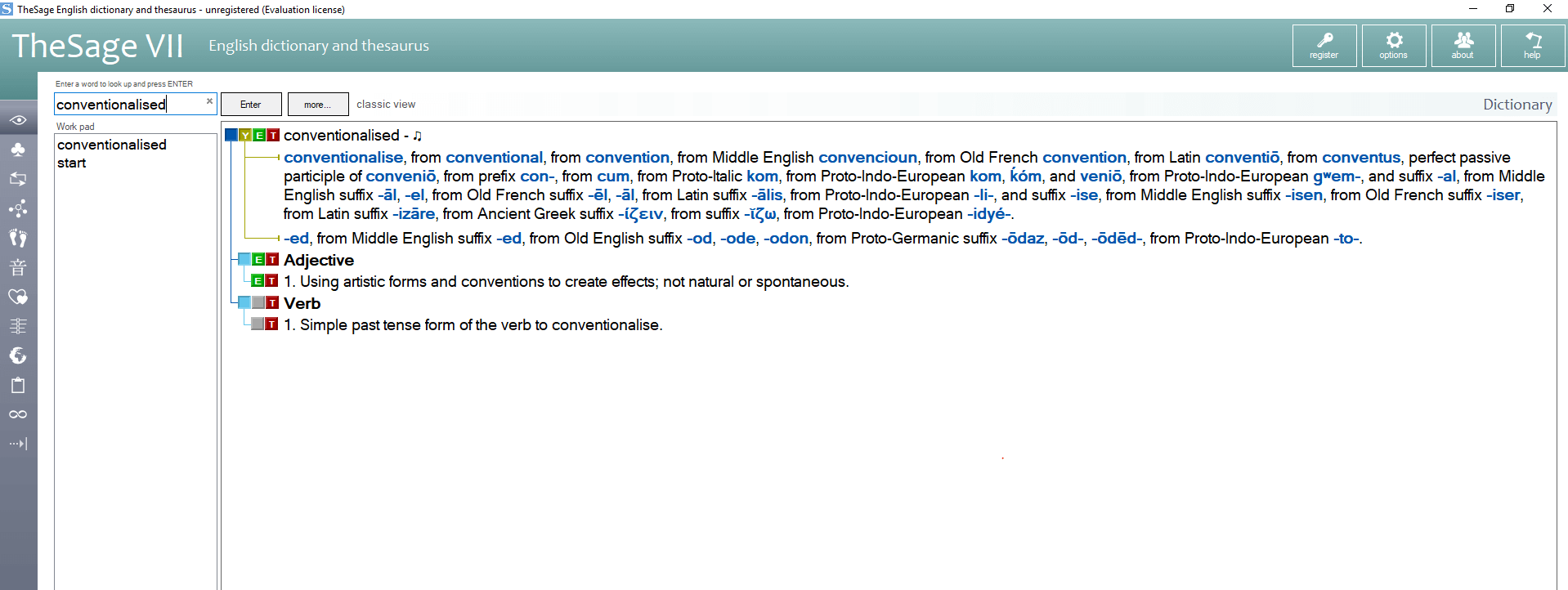 The Sage English Dictionary and Thesaurus - aplicativo de dicionário de inglês