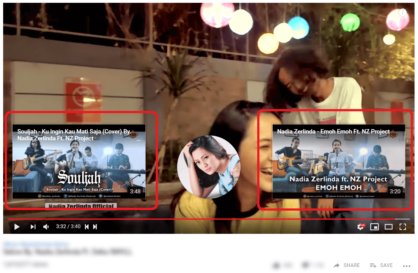 Miniature sponsorizzate alla fine del video di YouTube