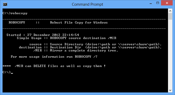 RoboCopy-ファイルコピーユーティリティ