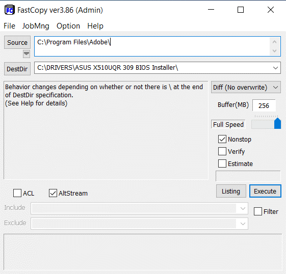 FastCopy-Windowsファイルコピーユーティリティ