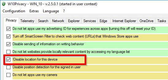 W10Privacy - Privacy semplificata - Impostazioni privacy di Windows 10