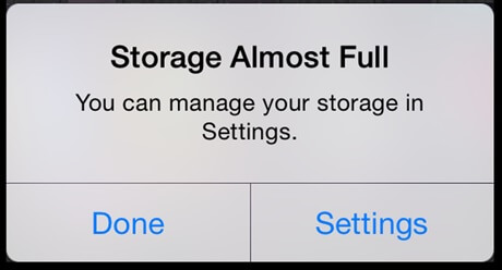 Memoria piena di iPhone
