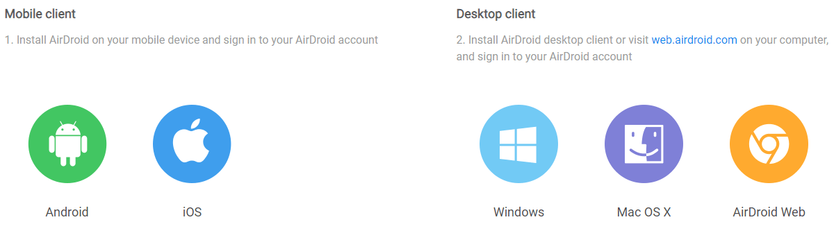 AirDroidクライアント-コンピューターからAndroid携帯を制御