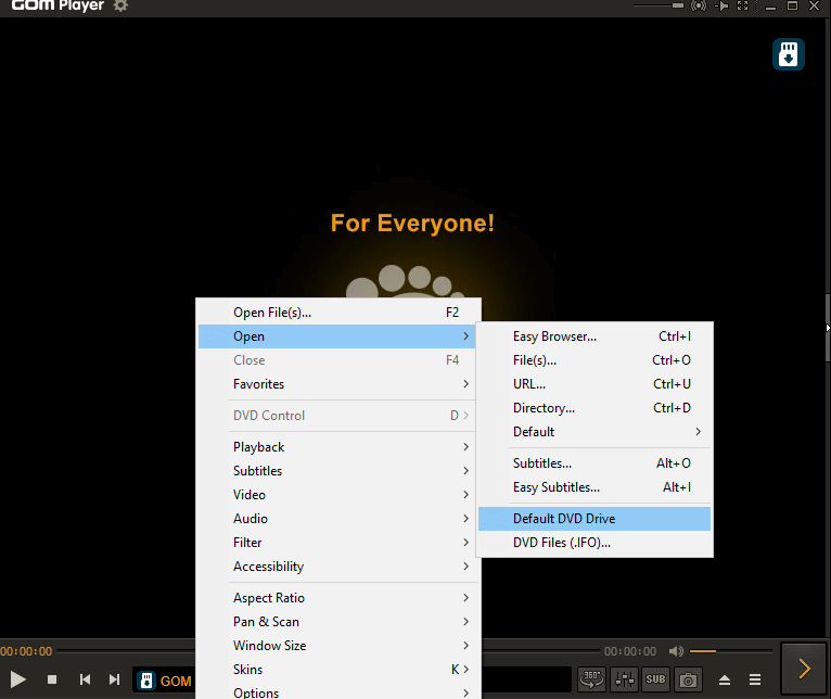 GOM Player - reprodutor de DVD do Windows gratuito