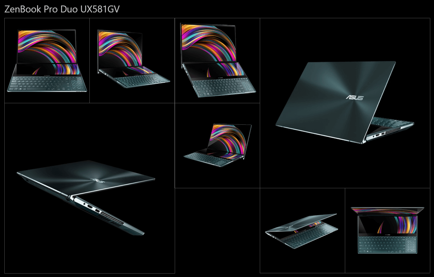 Her açıdan Asus ZenBook Pro Duo çift ekranlı Dizüstü Bilgisayar