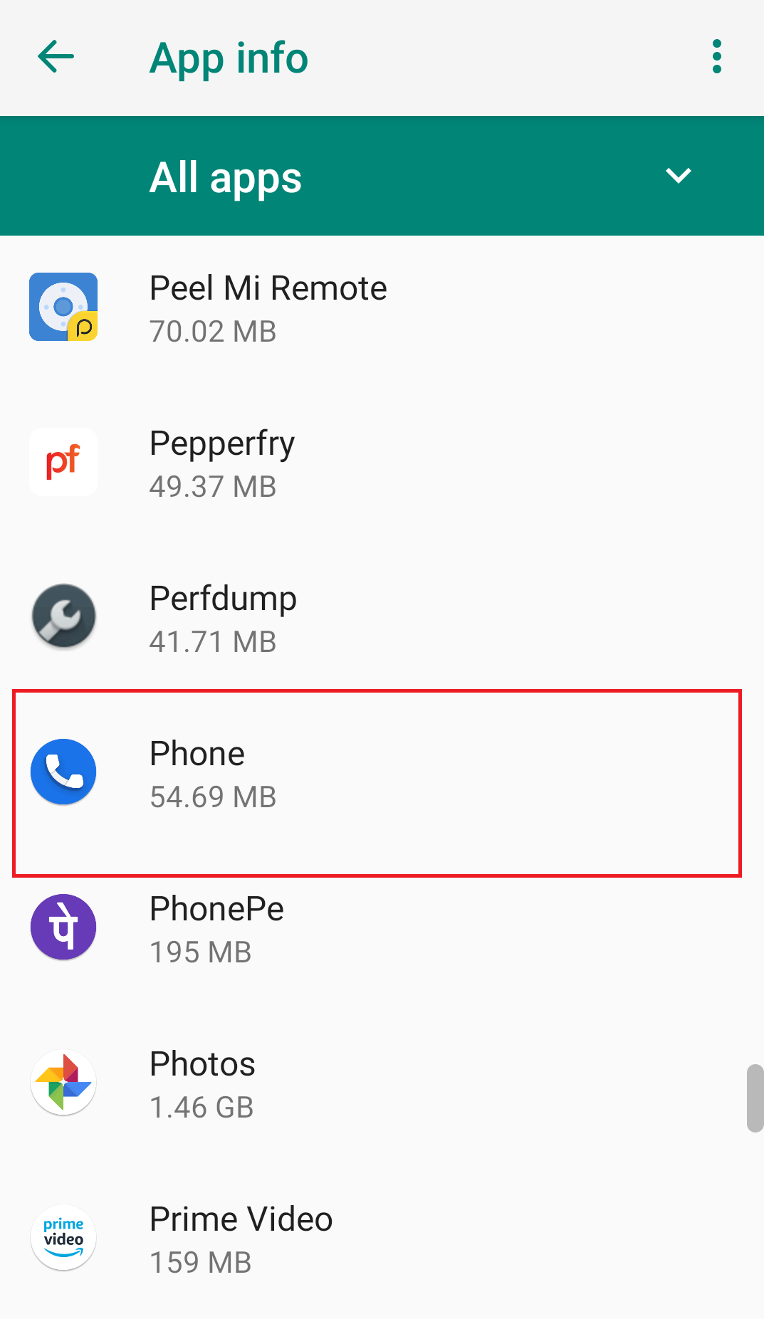 Toque en la aplicación Teléfono