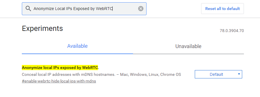 Anonimizar las IP locales expuestas por WebRTC