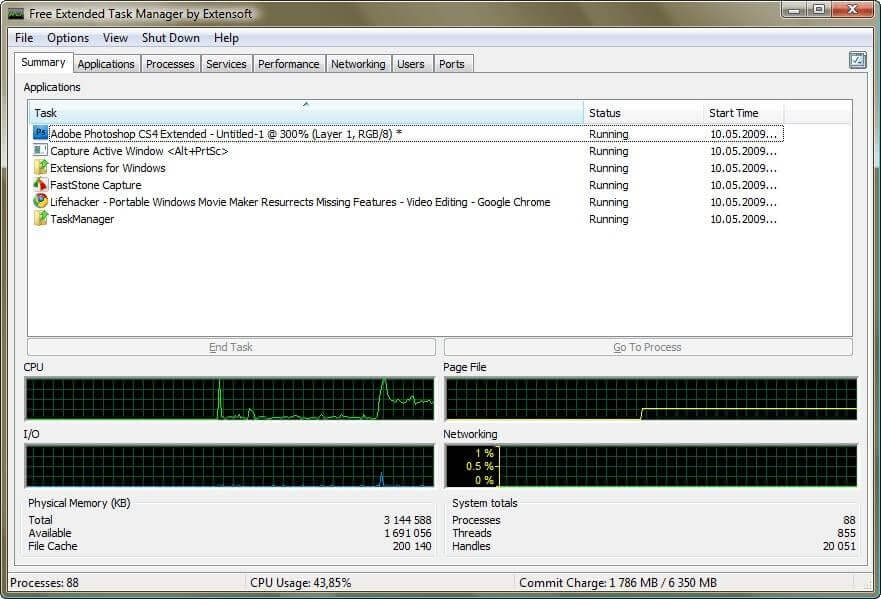 Kostenloser erweiterter Task-Manager