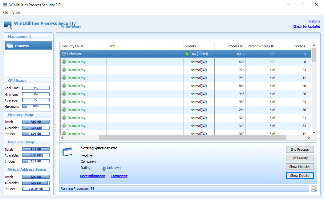 WinUtilities-Prozesssicherheit