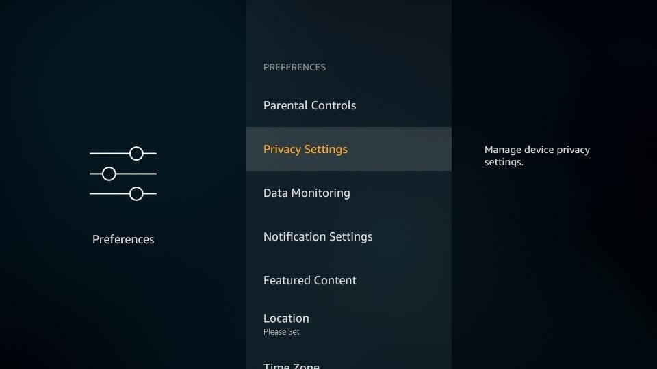Impostazioni sulla privacy_Amazon Fire Stick