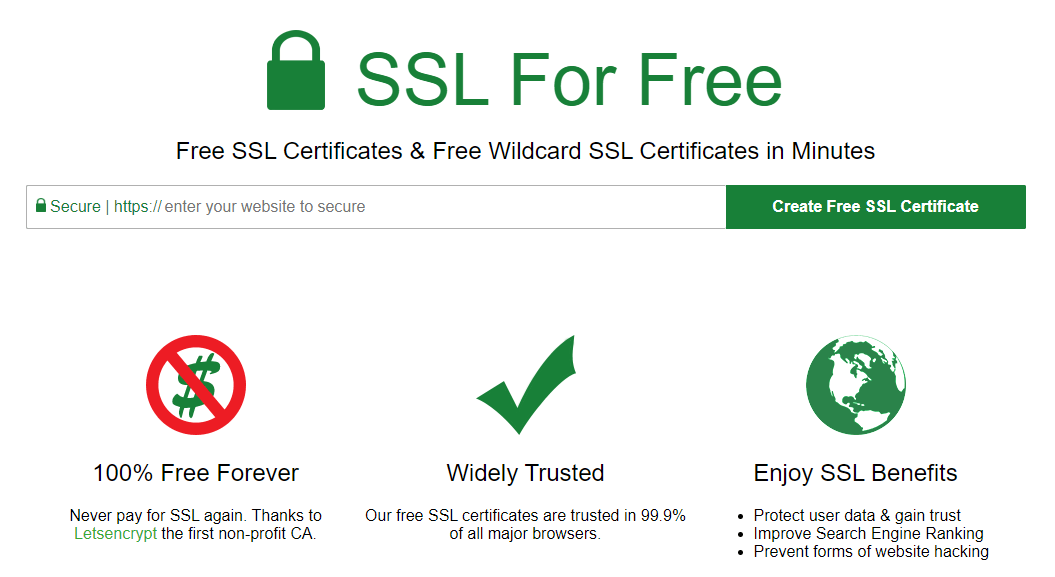 免費 SSL 證書頒發機構