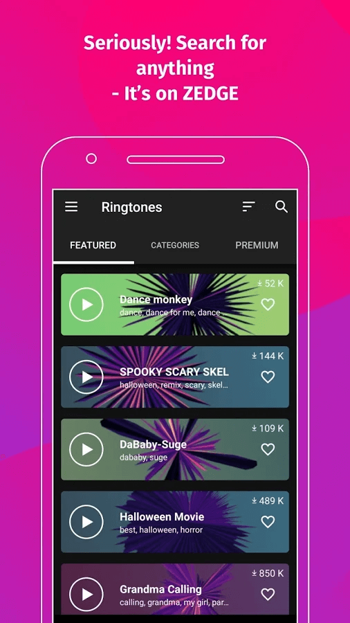 Zedge - Aplikasi Pembuat Nada Dering untuk Android