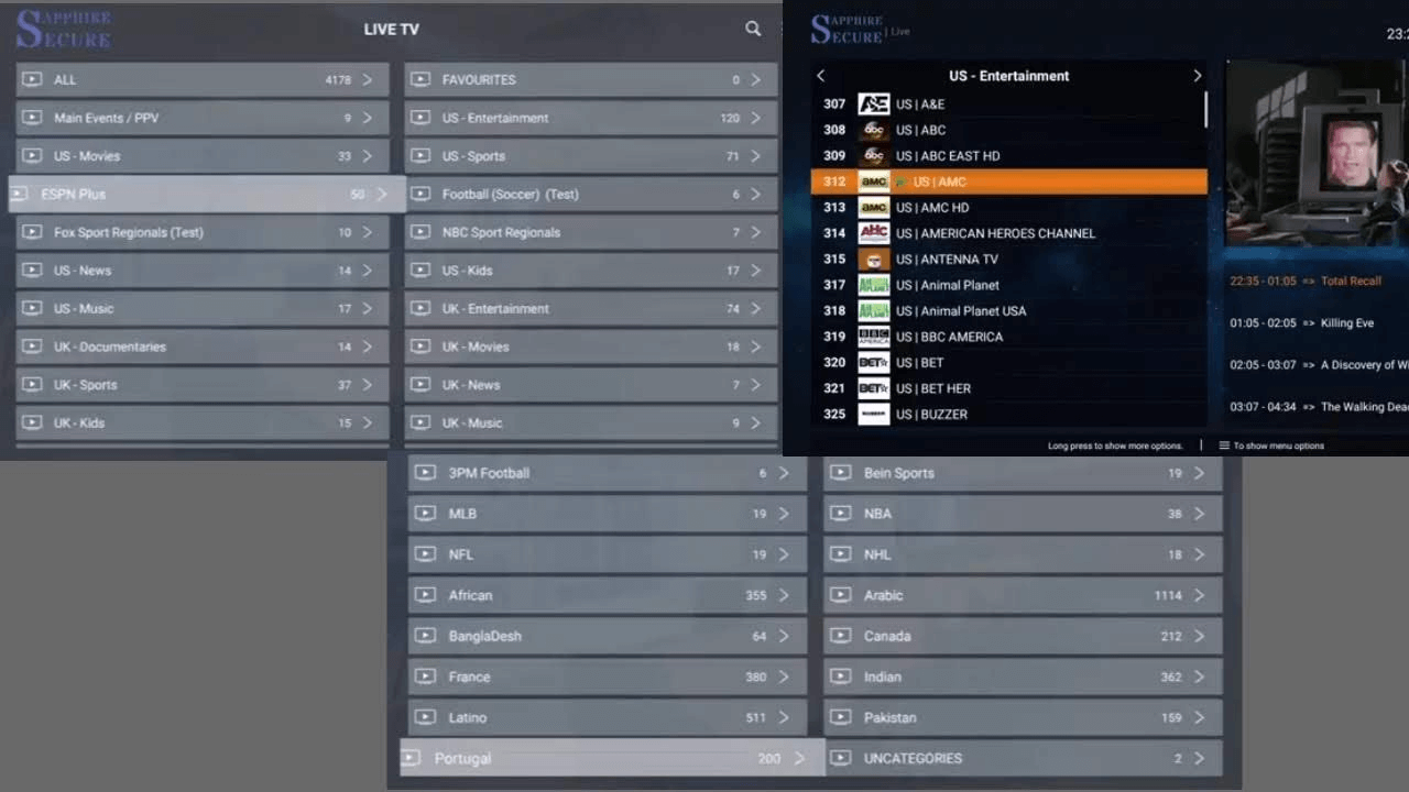 IPTV seguro de zafiro