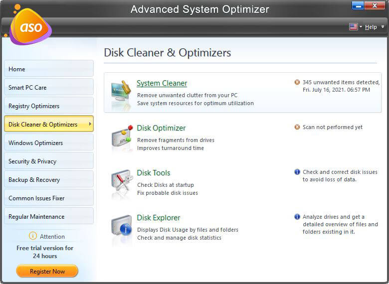 Limpiador de disco optimizador - ASO
