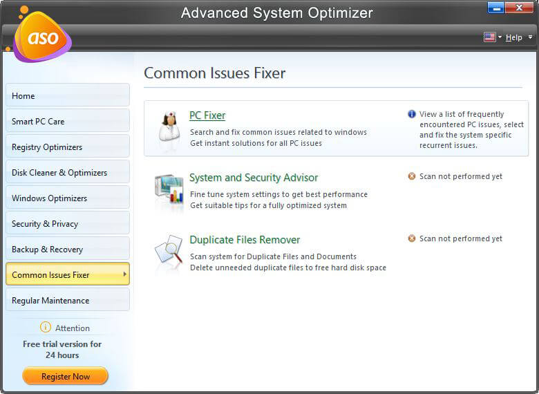 Optimizador avanzado del sistema: solucionador de problemas comunes