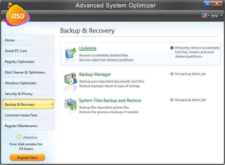 Optimizador de sistema avanzado - Copia de seguridad y recuperación
