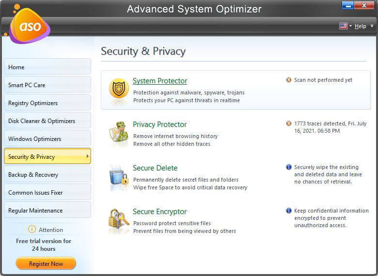 Optimizador de sistema avanzado _ Seguridad y privacidad