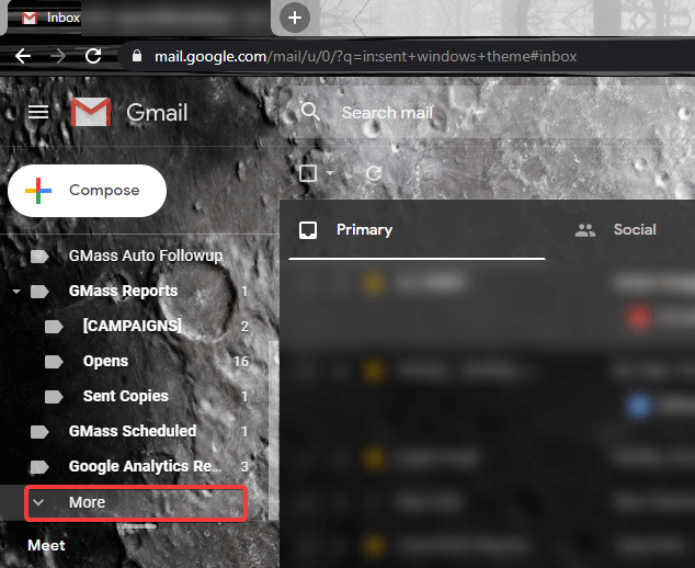 Gmail más opciones