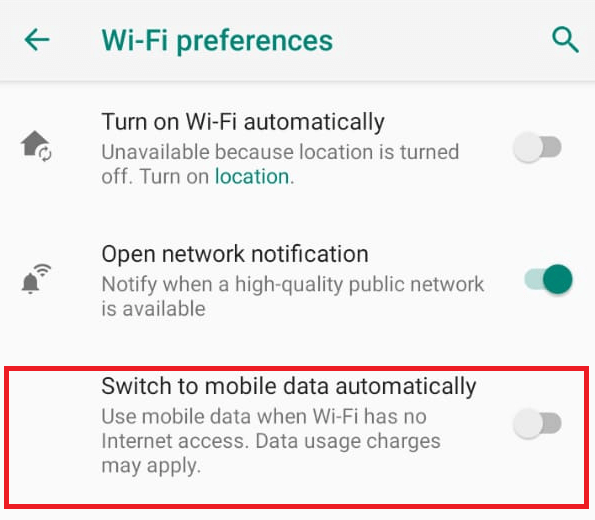 Beralih ke Data Seluler Secara Otomatis