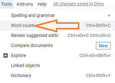 Activer le nombre de mots sur Google Docs