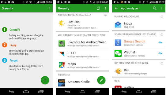 Greenify per risparmiare batteria