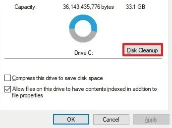 Tombol Pembersih Disk