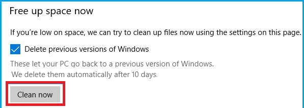 Hapus Versi Windows Sebelumnya