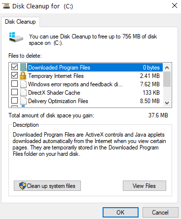 Pembersihan Disk di windows 10
