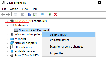 Perbarui Driver Keyboard