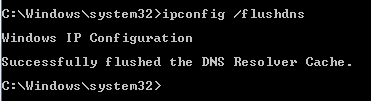 Prompt dei comandi per la cache del resolver DNS