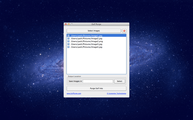 EXIFPurge — редактор Exif для Mac