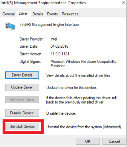 Herunterladen des Treibers von der Intel-Website