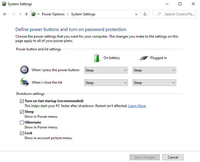 Überprüfen Sie die Energieeinstellungen Ihres Computers