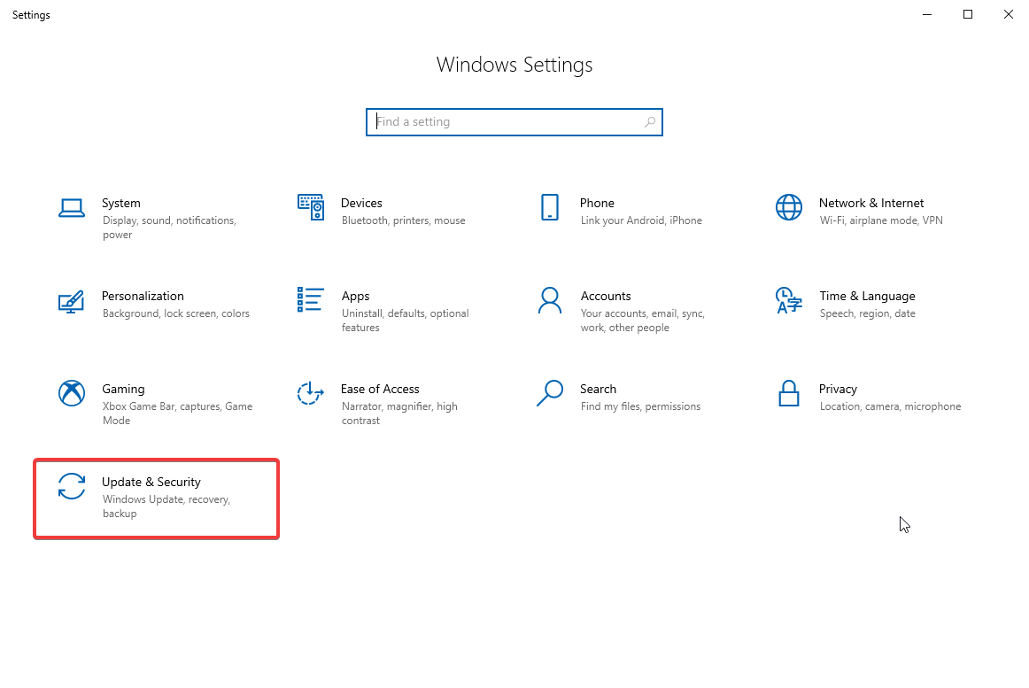 Windowsの設定-アップデートとセキュリティ