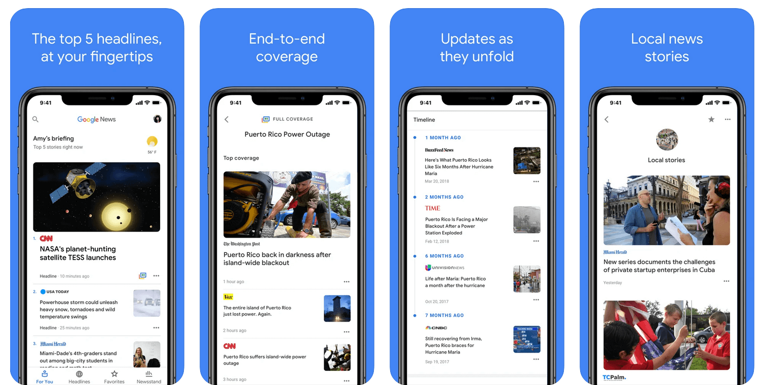 Googleニュースと天気アプリ