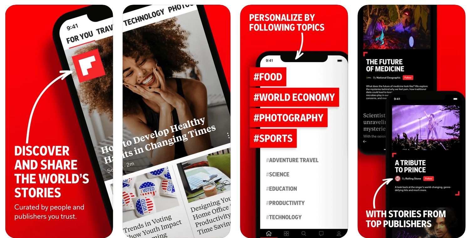 iPhoneおよびiPad用のFlipboardニュースアプリ