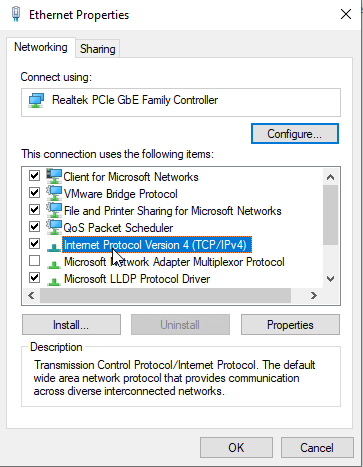 Propriedade Ethernet