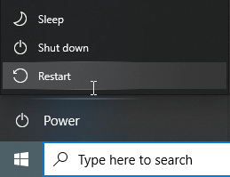 Reinicie o Windows