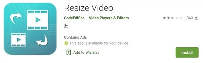 Ubah ukuran aplikasi android video