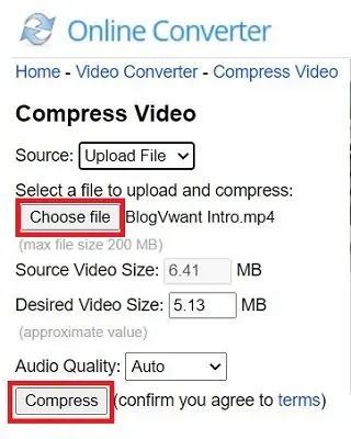 Kompresor video Konverter Online