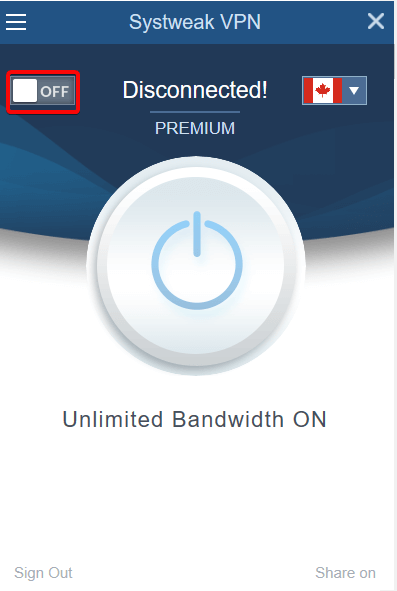 Systweak VPN 활성화