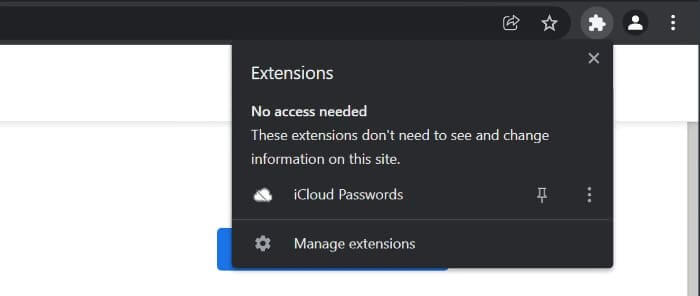ส่วนขยายของรหัสผ่าน icloud